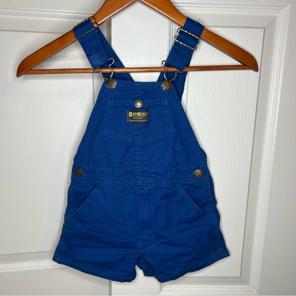 OshKosh B'gosh Other - Vtg 90s Oshkosh B'Gosh Unisex Sz 5 Royal Blue Shortall Short Overalls Vestback